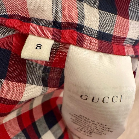 GUCCI Kids Plaid Button Down Shirt 8 - Picture 8 of 11
